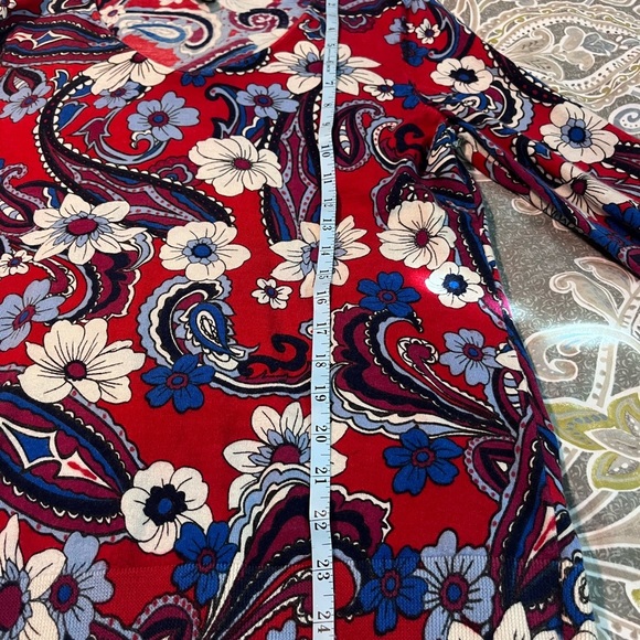 TALBOTS Lightweight Merino Wool Sweater women’s Floral Paisley Bloom Large - Picture 8 of 8